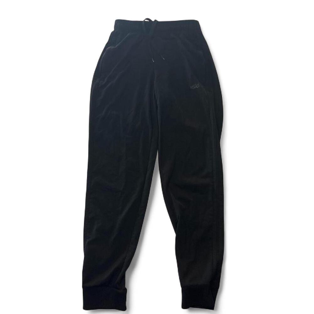 Black adidas joggers with drawstring